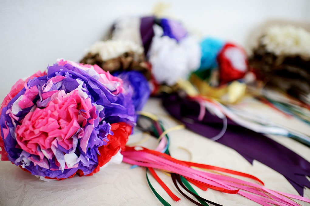 Practice wedding bouquets