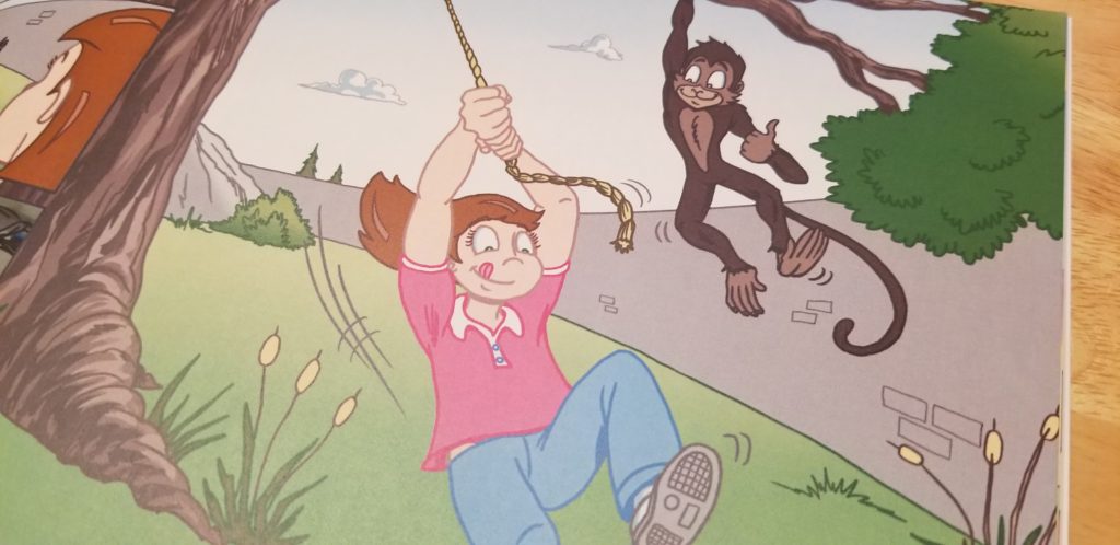 Books for Teaching About Learning Difficulties-There's a Monkey in My Backpack Illustration