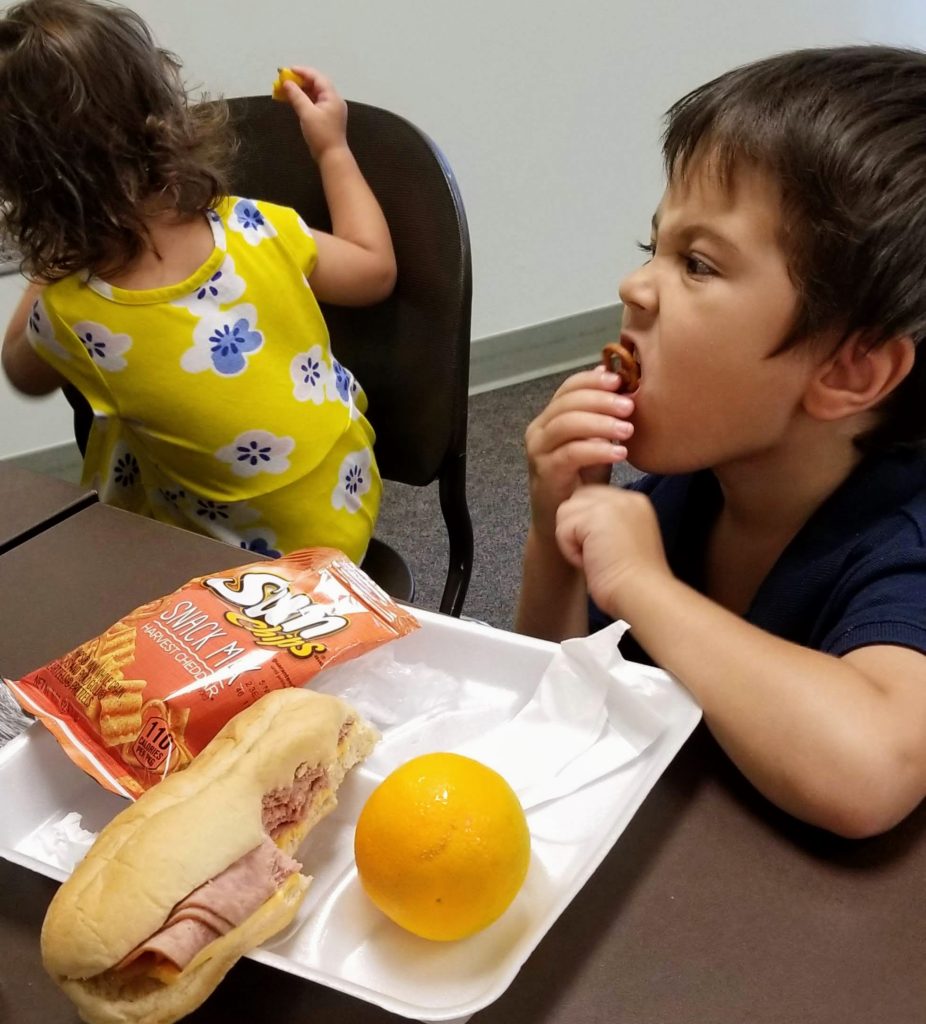Getting an after school meal at the library